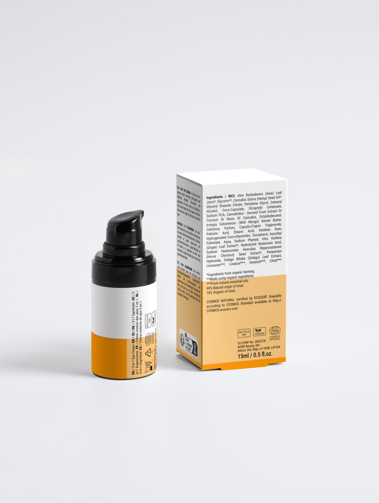 Cremă de Ochi 3-în-1 pentru Bărbați cu CBD 1% & Acid Hialuronic – Cercăne, Pungi & Riduri