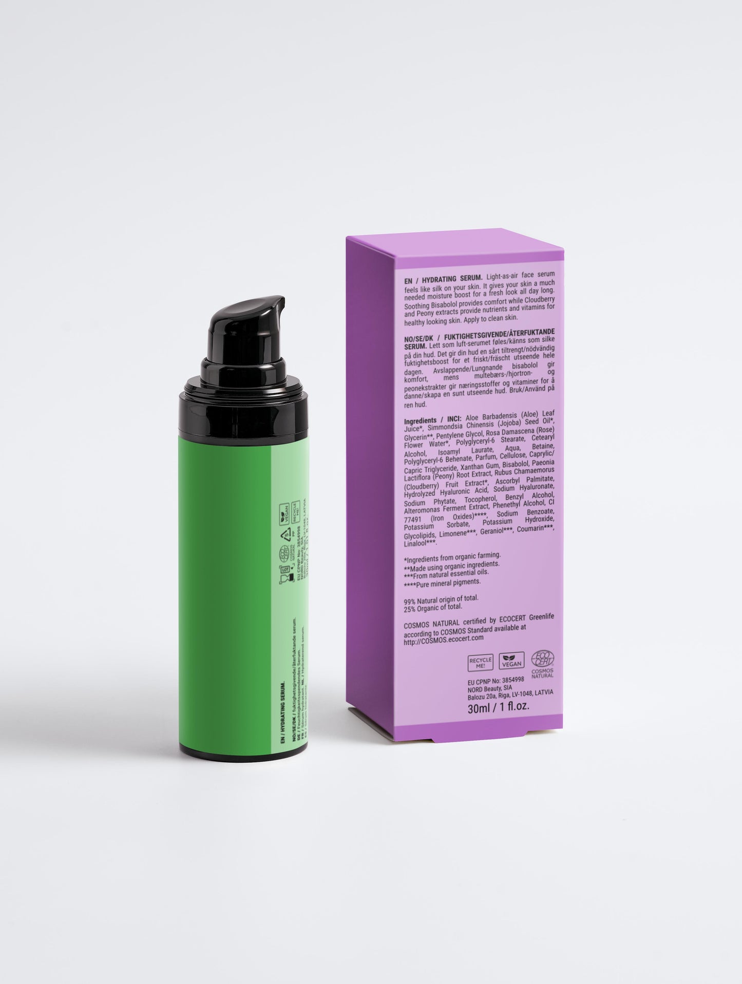 Hydrating Serum – Ser Hidratant cu Acid Hialuronic, Apă de Trandafir & Extract de Cloudberry