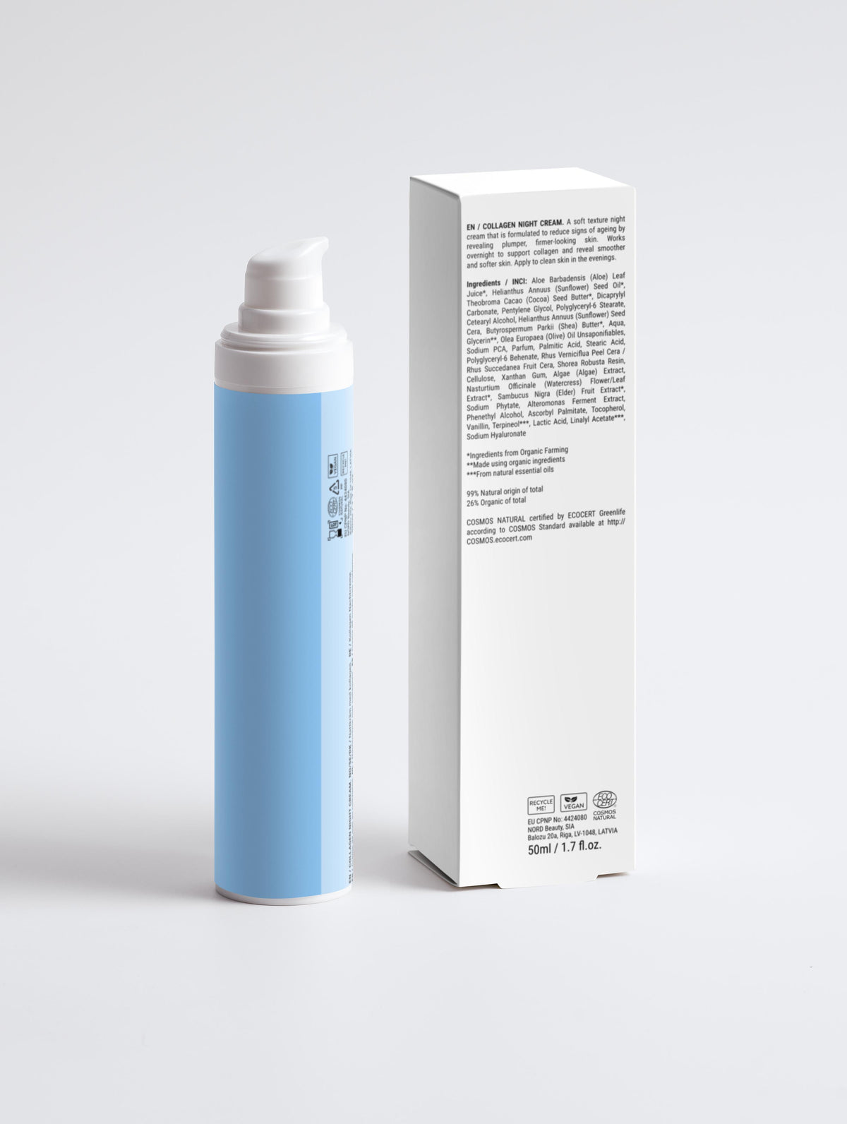 Cremă de Noapte Anti-Age cu Colagen, Unt de Cacao & Extract Marin – Ten Matur