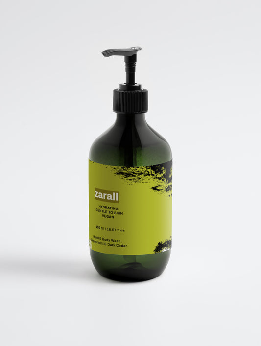 Hand & Body Wash, Peppermint & Dark Cedar